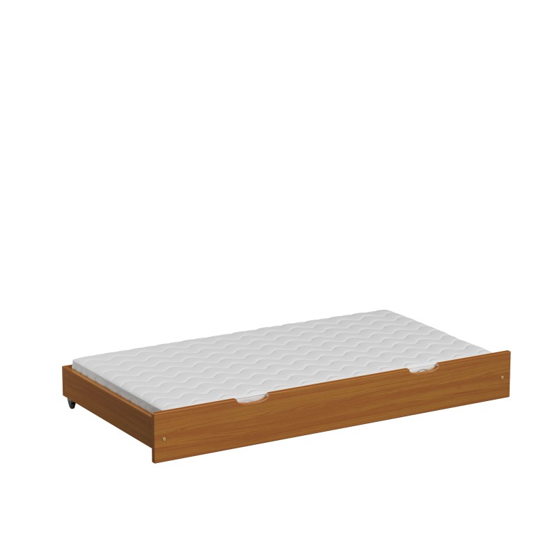 Lit simple gigogne gigogne - Leo pour enfants enfants tout-petit junior aulne avec matelas