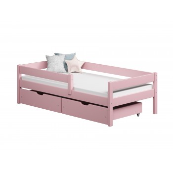 Single Bed Filip - For Kids Children Toddler Junior Pink Double Drawers No Background
