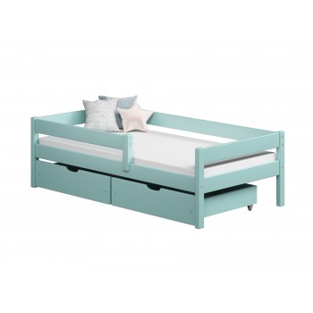 Single Bed Filip - For Kids Children Toddler Junior Turquoise Double Drawers No Background