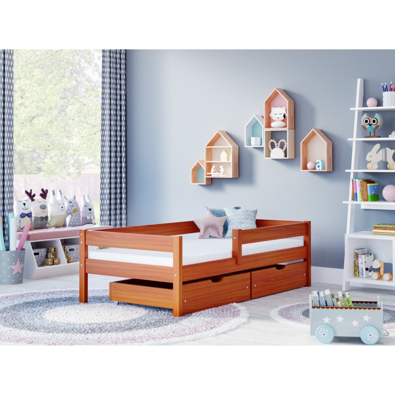 Single Bed Filip - For Kids Children Toddler Junior Alder Double Drawers Room