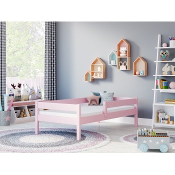 Single Bed Filip - For Kids Children Toddler Junior Pink No Drawers Room