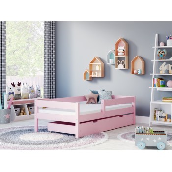 Krevet za jednu osobu Filip - Za djecu Djeca Toddler Junior Pink Soba s jednom ladicom
