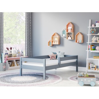 Single Bed Filip - For Kids Children Toddler Junior Grey No Drawers Room