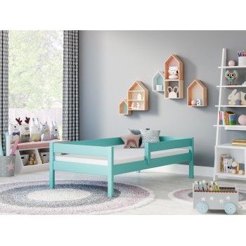 Single Bed Filip - For Kids Children Toddler Junior Turquoise No Drawers Room
