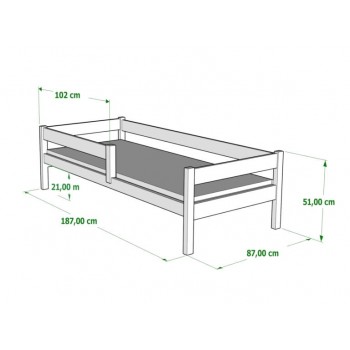 Lit simple Filip - Pour enfants Enfants Toddler Junior Dimensions 180x80