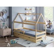 Canopy House Shaped Single Bed - Teddy