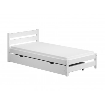 Lit simple - Apollo pour enfants enfants tout-petits adolescents adolescents blanc tiroir simple sans fond