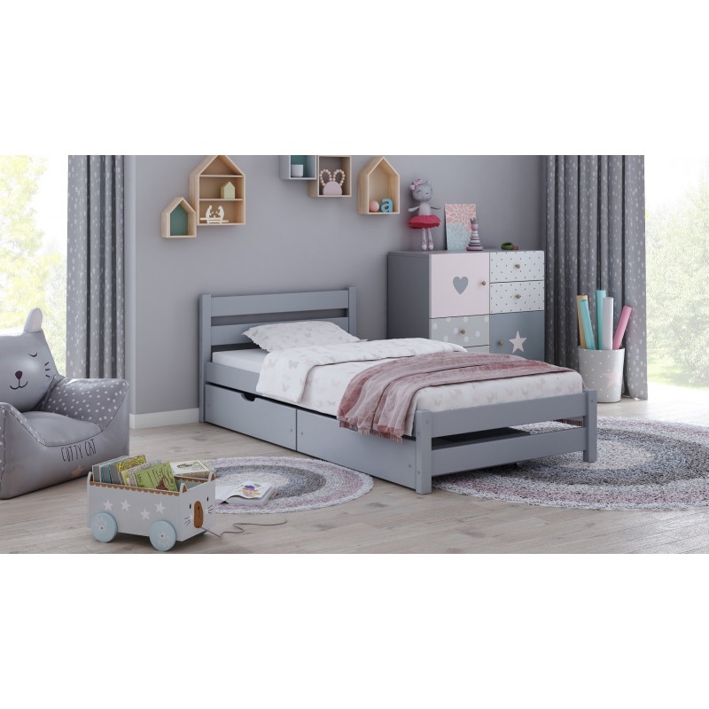 Letto singolo Bambino Lettino Bambini materasso Cassetto 140x70 o 160x70