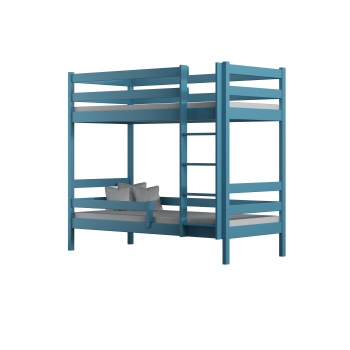 Solid Wood Bunk Bed - Theo For Kids Children Junior Blue No Background