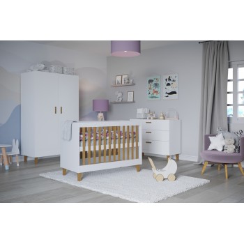 Kinderbett Casper – für Babys, Kleinkinder, Neugeborene, weiß im Zimmer