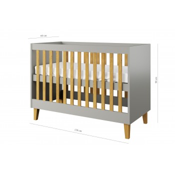 Cot Bed Casper - For Babies Infants New Born Dimensions Internal Grey