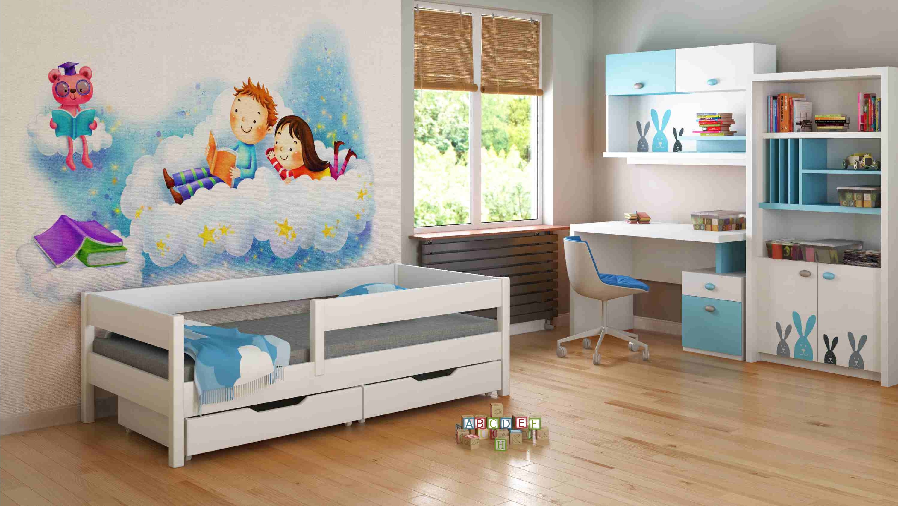 140x70, Alder Childrens Beds Home Solid Pine Wood Single Bed Willow no Drawers no Mattress Included 