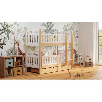 Marco de cama para niños, marco de madera de pino maciza con barandilla de  seguridad, muebles clásicos de madera para dormir, cama individual para