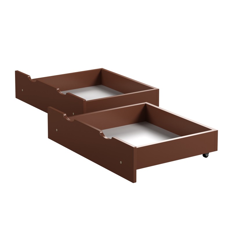 Doppelte Schubladen – Stauraum unter dem Bett, Palisander