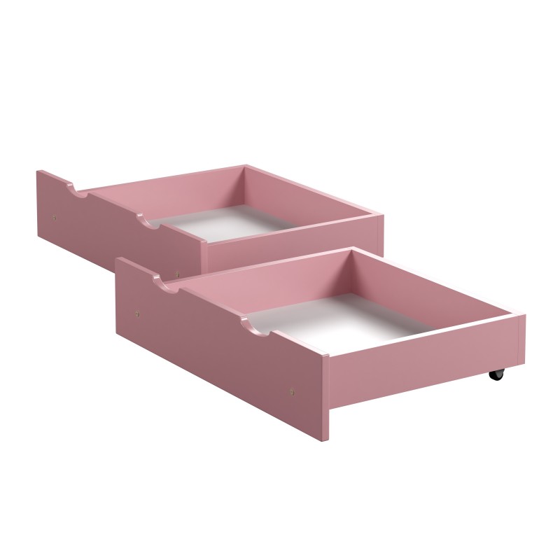 Doppelte Schubladen – Stauraum unter dem Bett, Rosa
