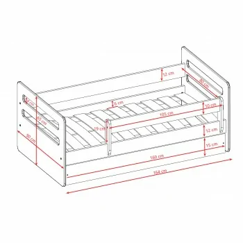 Single Bed Kami - For Kids Children Toddler Junior Drawing 160x80