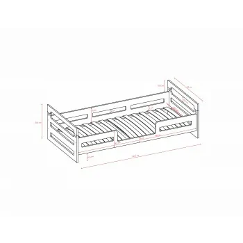 Single Montessori Bed 2 in 1 - Rocky Single Dimensions