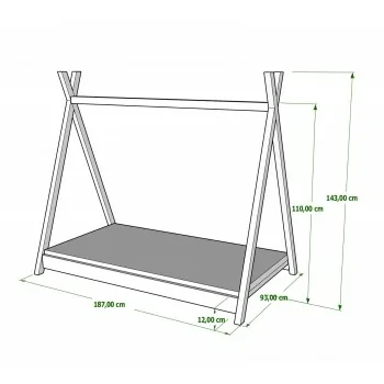 Eenpersoons hemelbed - Titus 180x80