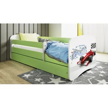 Single Bed BabyDreams - For Kids Children Toddler Junior Green - Car