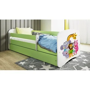 Single Bed BabyDreams - For Kids Children Toddler Junior Green - Zoo
