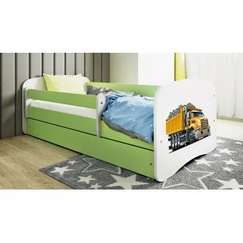 Single Bed BabyDreams - For Kids Children Toddler Junior Green - Truck