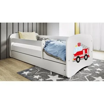 Krevet za jednu osobu BabyDreams - Za djecu Djeca Toddler Junior Bijela - Vatrogasno vozilo