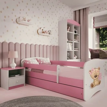Cama individual BabyDreams - Para niños Children Toddler Junior Pink - Oso