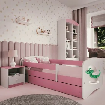 Cama individual BabyDreams - Para niños Niños Toddler Junior Pink - Dino