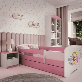 Cama individual BabyDreams - Para niños Children Toddler Junior Pink - Zoo
