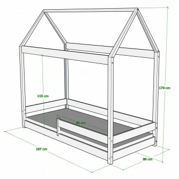 Canopy House Shaped Bed - Cabana 160x80