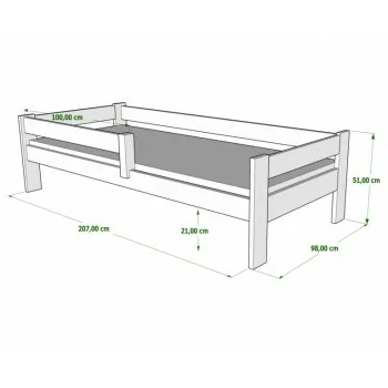 Lit simple - Willow For Kids Children Toddler Junior Dimensions Diagram - 200x90