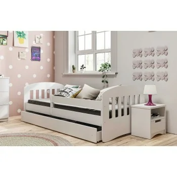 Klasiskā vienguļamā gulta 1 — bērniem, bērniem, toddler Junior — baltā istaba, 2. ideja