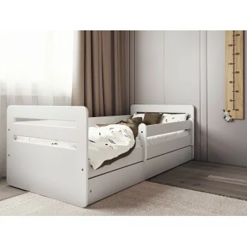 Single Bed Kami - For Kids Children Toddler Junior White Left