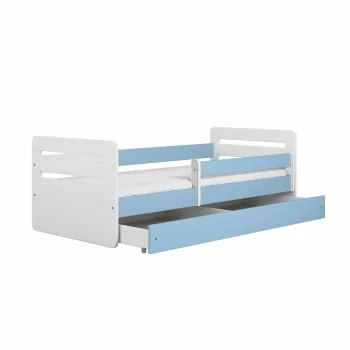 Single Bed Kami - For Kids Children Toddler Junior Blue No Background Drawer Opened