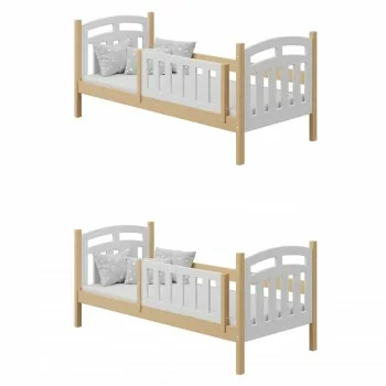 Masīvkoka divstāvu gulta — Niko Natural sadalīta divās gultās